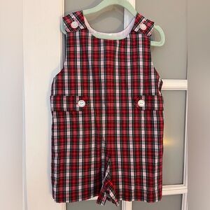 The Beaufort Bonnet Company Red and Black Plaid Overalls